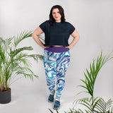 Plus Size Yoga Leggings - Purple Swirl