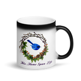 Glossy Black Magic Mug - Bluebird