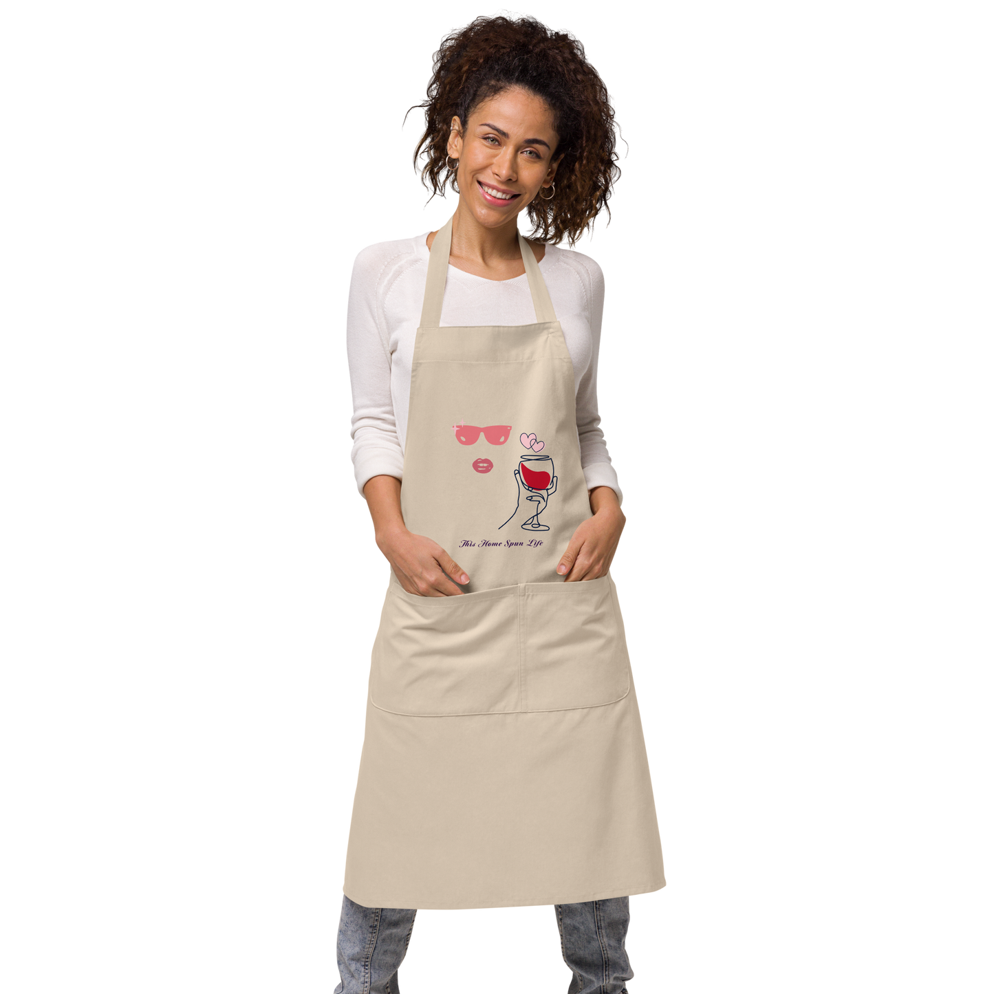 Organic Cotton Apron - Wine O'Clock