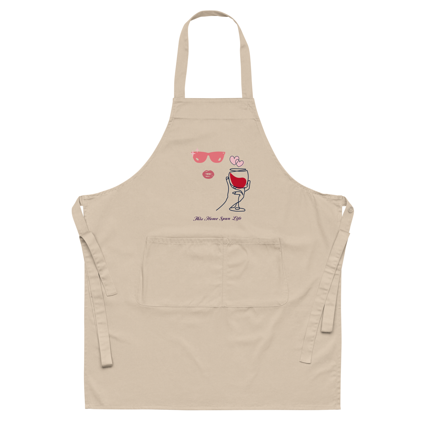 Organic Cotton Apron - Wine O'Clock